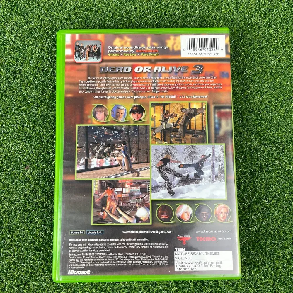 Dead or Alive 3 Microsoft Xbox 2001 Tested & Working